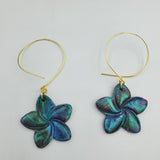 Plumeria Dangle Earrings - Iridescent Fuchsia