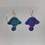 Mushroom Earrings - Magical Blue & Purple