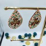 Shamrock/Clover Double Teardrop Earrings (2") - Various - Sapphire-Passion
