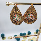 Shamrock/Clover Double Teardrop Earrings (2") - Various - Sapphire-Passion