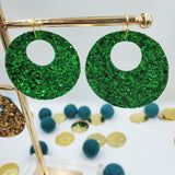 Open Circle Earrings (2.5") - Gold or Green - Sapphire-Passion