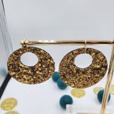 Open Circle Earrings (2.5") - Gold or Green - Sapphire-Passion