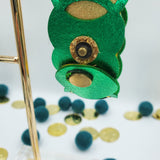 Circle Cutout Bracelet - Metallic Wool Felt - Sapphire-Passion