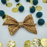 Larkin Bow (5") - Various, Green & Gold - Sapphire-Passion