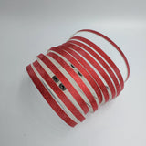 Sliced Cuff Bracelet (Large) - Red Patina Faux Leather - Sapphire-Passion