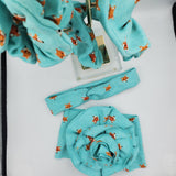 Turban Headband w/Blossom Flower (Baby) - Baby Blue Fox - Sapphire-Passion