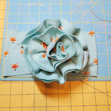 Turban Headband w/Blossom Flower (Baby) - Baby Blue Fox - Sapphire-Passion
