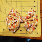 Bullet Fabric Bow (Kids) - Fall Leaves - Sapphire-Passion