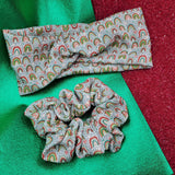 Turban Headband (Medium) - Christmas Rainbows