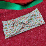 Turban Headband (Medium) - Christmas Rainbows