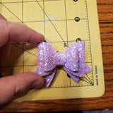 Maggie Bow (2.5") - Light Purple Irridesent Glitter