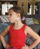 Bow Earrings (1.5") - Rainbow Stripes