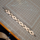 Round Oval Woven Bracelet (Adult) - Pink and Grey Leather