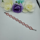 Round Oval Bracelet (Adult) - Pink Pebble Leather