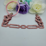 Geometric w/Link Headband (Adult) - Pink Pebble Leather