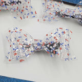 Diva Thin (3.") - Pool Bows - Patriotic Sprinkle