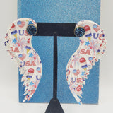 Angel Wings (2 layers - 4") Sweet USA- w/10mm Studs - Sapphire