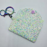 Jolie 2 Pocket Wallet - White Glitter Glow-In-The-Dark