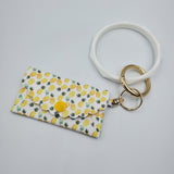 Jolie 2 Pocket Wallet - Pineapples w/Silicon Bracelet - Faucet White