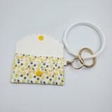 Jolie 2 Pocket Wallet - Pineapples w/Silicon Bracelet - Faucet White