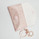Jolie 2 Pocket Wallet - Pink Embossed Lace