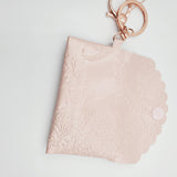 Jolie 2 Pocket Wallet - Pink Embossed Lace
