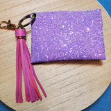 Franchi Pouchy  with Bow - Light purple Glitter w/keychain & Tassle