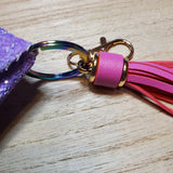 Franchi Pouchy  with Bow - Light purple Glitter w/keychain & Tassle