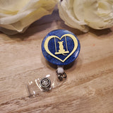 Badge Reel - Dog Swing Heart