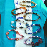Aromatherapy Bracelets, Stretchy - Various, Premium Beads - Sapphire-Passion