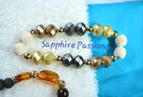 Aromatherapy Bracelets, Stretchy - Various, Premium Beads - Sapphire-Passion