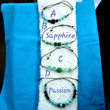 Aromatherapy Bracelets, Adjustable - Various, Solid Colors, Minimalist - Sapphire-Passion