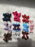Ella Bow (1.75") Pigtail Set - Various Colors - Sapphire-Passion