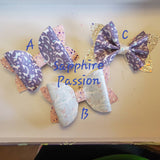 Bows with Tails (4"), Diva or Pinch - Various Unicorn Prints - Sapphire-Passion