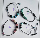 Aromatherapy Bracelets, Adjustable - Various, Solid Colors, Minimalist - Sapphire-Passion