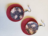 Circle Earrings, Layered - Various, Genuine, Faux & Printed Leather, Suede, Glitter Fabric, Charms - Sapphire-Passion