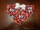 Dog Bandanna with White Glitter Bow - Sapphire-Passion