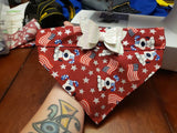 Dog Bandanna with White Glitter Bow - Sapphire-Passion