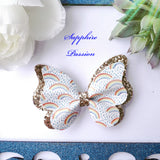 Butterfly Pinch Bow (3.5") - Various, Rainbow - Sapphire-Passion