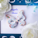 Butterfly Pinch Bow (3.5") - Various, Rainbow - Sapphire-Passion