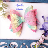Darcy Bow (4") - Various, Rainbows & Ombre Lace - Sapphire-Passion