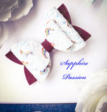 Diva Double Bow (3.5") - Various, Rainbows - Sapphire-Passion