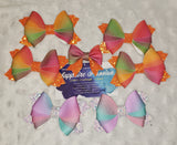 Blossom Bow (3.5") & Ashton Pinch (2")- Various, Ombre, Cotton Candy, Sherbet - Sapphire-Passion