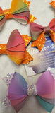 Blossom Bow (3.5") & Ashton Pinch (2")- Various, Ombre, Cotton Candy, Sherbet - Sapphire-Passion