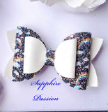 Diva Double Bow (3.5") - Various, Rainbows - Sapphire-Passion