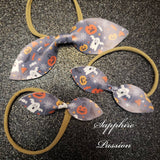 Halloween Bows - Pumpkins Ghosts & Spider Webs, Black with Orange Glitter - Sapphire-Passion