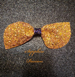 Halloween Bows - Pumpkins Ghosts & Spider Webs, Black with Orange Glitter - Sapphire-Passion