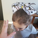 Ribbon Bow - Halloween, Witches boots & Spiders, Glitter - Made to Order - Sapphire-Passion