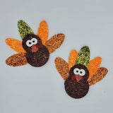 Turkey with Feathers Bow, Thanksgiving Turkey - Made to Order Item - Sapphire-Passion