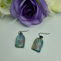 Arched Window Frame Earrings - Magical Blue & Purple